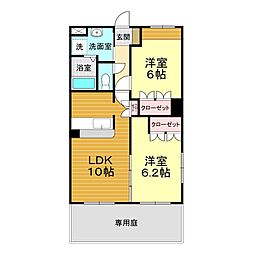 メゾンドヴェルジュ 2LDKの間取図画像