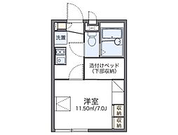 レオパレス小郡インター 1Kの間取図画像