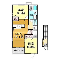 エスポワールETOD棟 2LDKの間取図画像