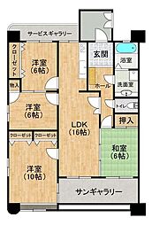 ドゥペール東別府海岸通り 4LDKの間取図画像