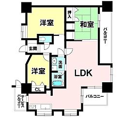 コアマンションネクステージ下通 3LDKの間取図画像