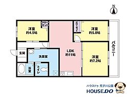 コーポ木ケ崎 3LDKの間取図画像