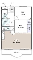 スワンマンション空港南 2LDKの間取図画像