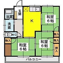 稲永コーポA 3DKの間取図画像