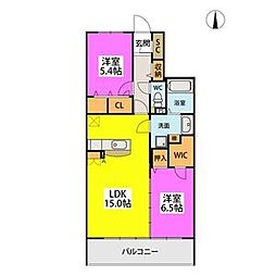 テラフォルトゥーナ 2LDKの間取図画像