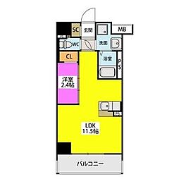 ナッジワン香椎駅前 1LDKの間取図画像