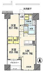 サンクレイドル高崎VII 2LDKの間取図画像