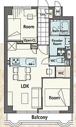 ライオンズマンション中目黒 2LDKの間取図画像