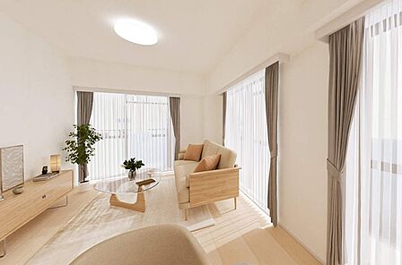 【リビング】リフォーム後のお部屋をCGで再現しています。※家具・調度品は販売価格に含まれません。
