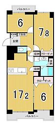 ラポール南麻生 3LDKの間取図画像