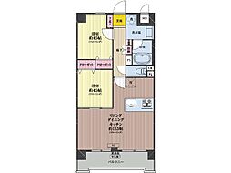 ロマネパーク大倉山 2LDKの間取図画像