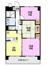 ベロウ上越 3DKの間取図画像