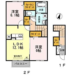 ロジュマンシュシュ 2LDKの間取図画像