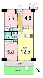 レクセル愛甲石田 3LDKの間取図画像
