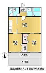 レジデンス21 2LDKの間取図画像