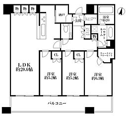 御影タワーレジデンス 3SLDKの間取図画像