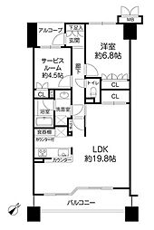 サーパスシティ豊中 2LDKの間取図画像