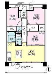 エステムコートエクスシティ 3LDKの間取図画像