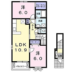 ソレアード3 2LDKの間取図画像
