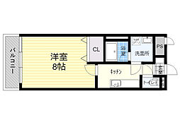 セゾン日出 1Kの間取図画像