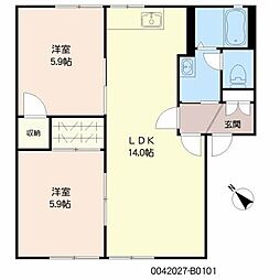 コンフォール志村B 2LDKの間取図画像
