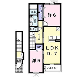 サンライズ6 2LDKの間取図画像