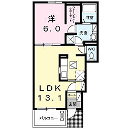 マリアナオ・N2 1LDKの間取図画像