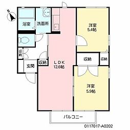 パークディアス 2LDKの間取図画像