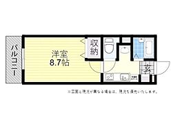 プラムの森 1Kの間取図画像