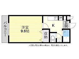 メゾンド王ノ瀬 1Kの間取図画像