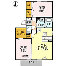ロアジス 2LDKの間取図画像