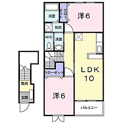 クールカーサ 2LDKの間取図画像