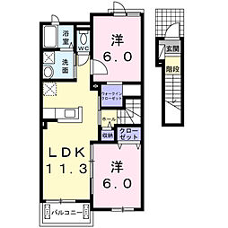 ベルマルシェD 2LDKの間取図画像