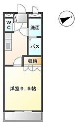 メルヴェール 1Kの間取図画像