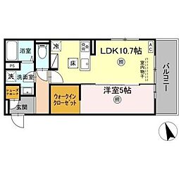 PREMILIFE須賀II 1LDKの間取図画像