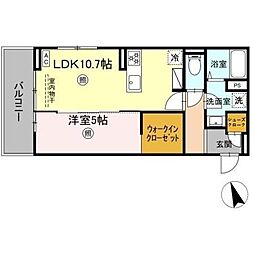 PREMILIFE須賀II 1LDKの間取図画像