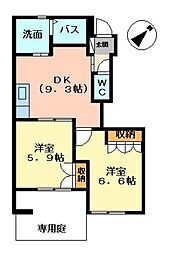 ロココ・モダン 2DKの間取図画像