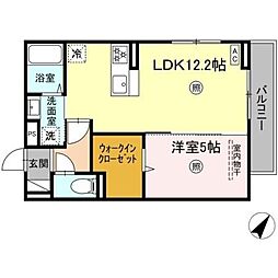 シャローム城原 1LDKの間取図画像