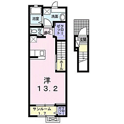 アネット大在A ワンルームの間取図画像