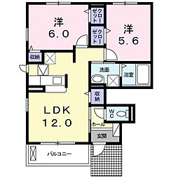 ベル・ブーケ坂ノ市 2LDKの間取図画像