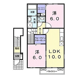 グリーンパークC 2LDKの間取図画像
