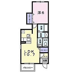ベイサイドテラス1 1LDKの間取図画像