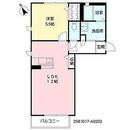 シーサイド汐見 1LDKの間取図画像