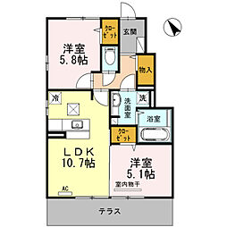 ドリームガーデン 2LDKの間取図画像