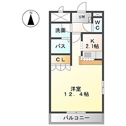 ルーラル2 1Kの間取図画像