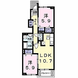 ベルヴィラージュ3 2LDKの間取図画像