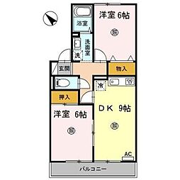 ファミール東 2DKの間取図画像