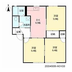 ディアス三川A 3DKの間取図画像