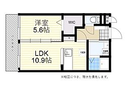 フルール小池原 1LDKの間取図画像
