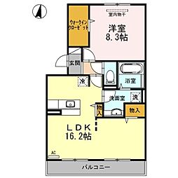 グランシャリオG 1LDKの間取図画像